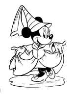 Een kleurplaat van  minnie mouse